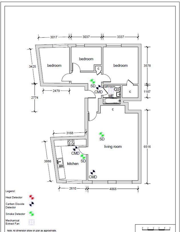 Apartment Bright Spacious 3 Bed Flat Glasgow